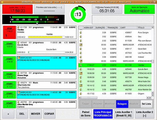 The main airplay console of Rivendell